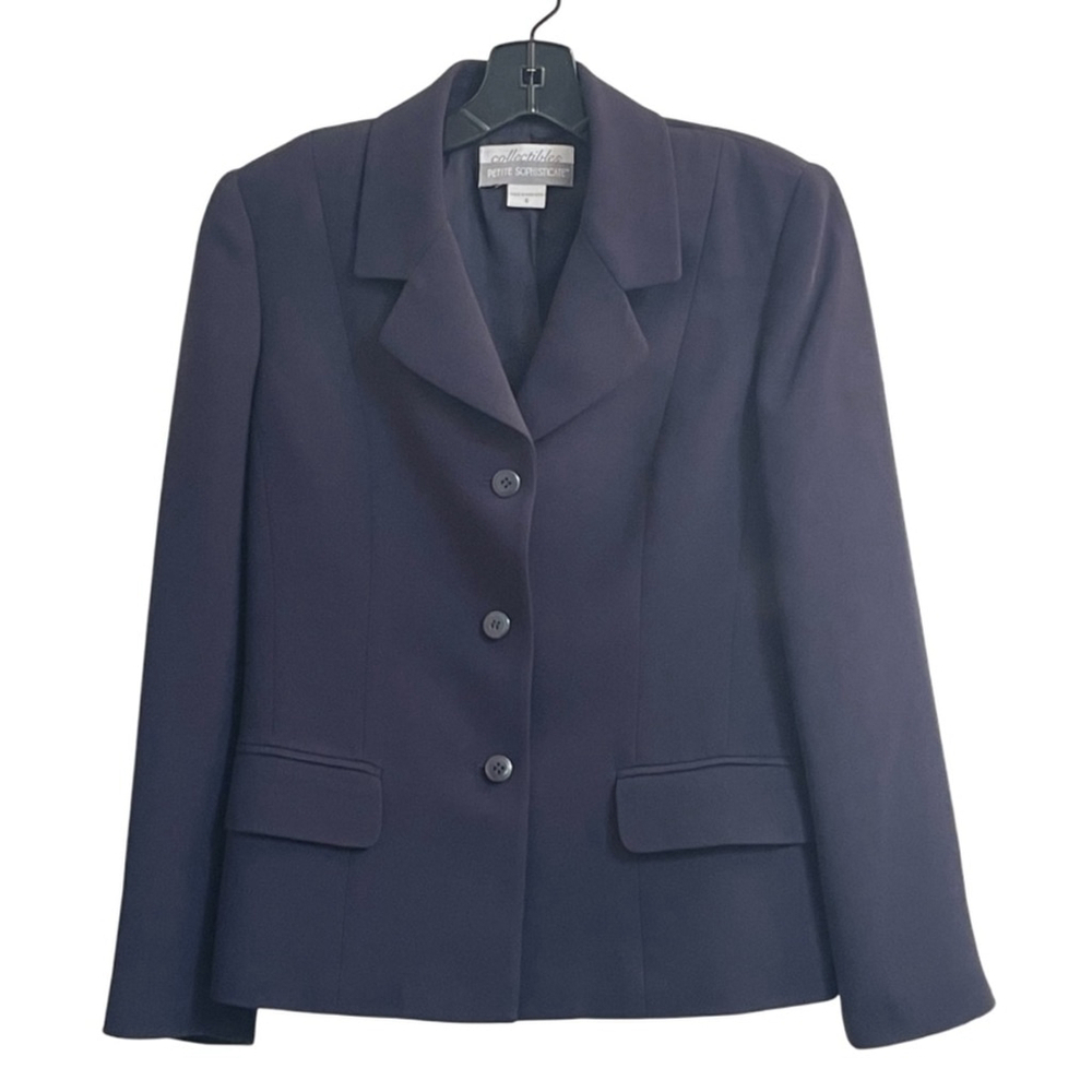 Petite Sophisticate Navy Jacket/Blazer women size 6P
